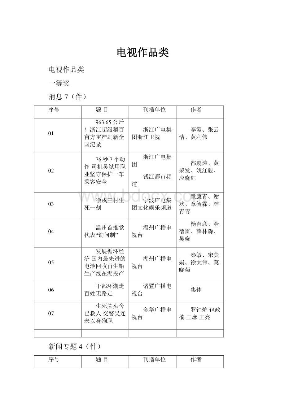 电视作品类.docx