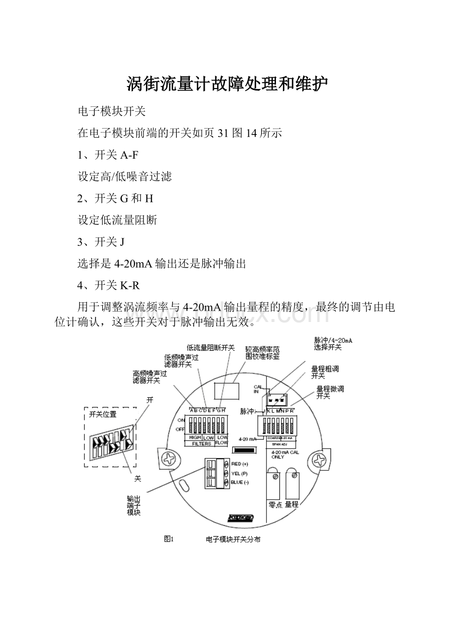 涡街流量计故障处理和维护.docx_第1页