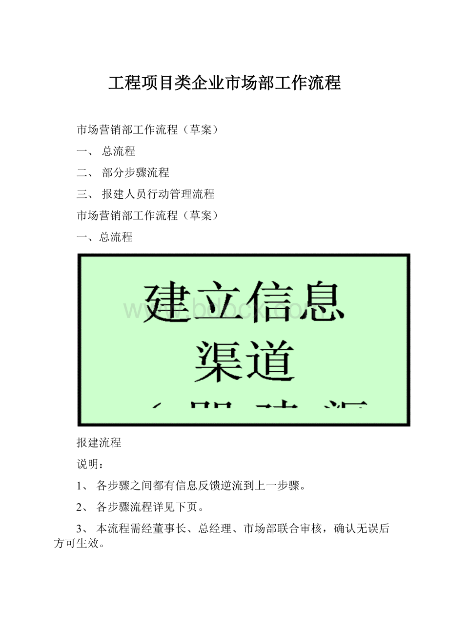 工程项目类企业市场部工作流程.docx