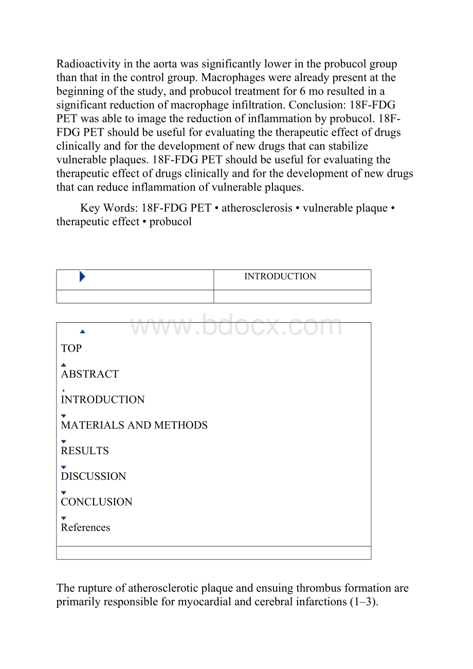 Application of 18FFDG PET for Monitoring the Therapeutic Effect of Antiinflammatory Drugs on Stabil.docx_第3页