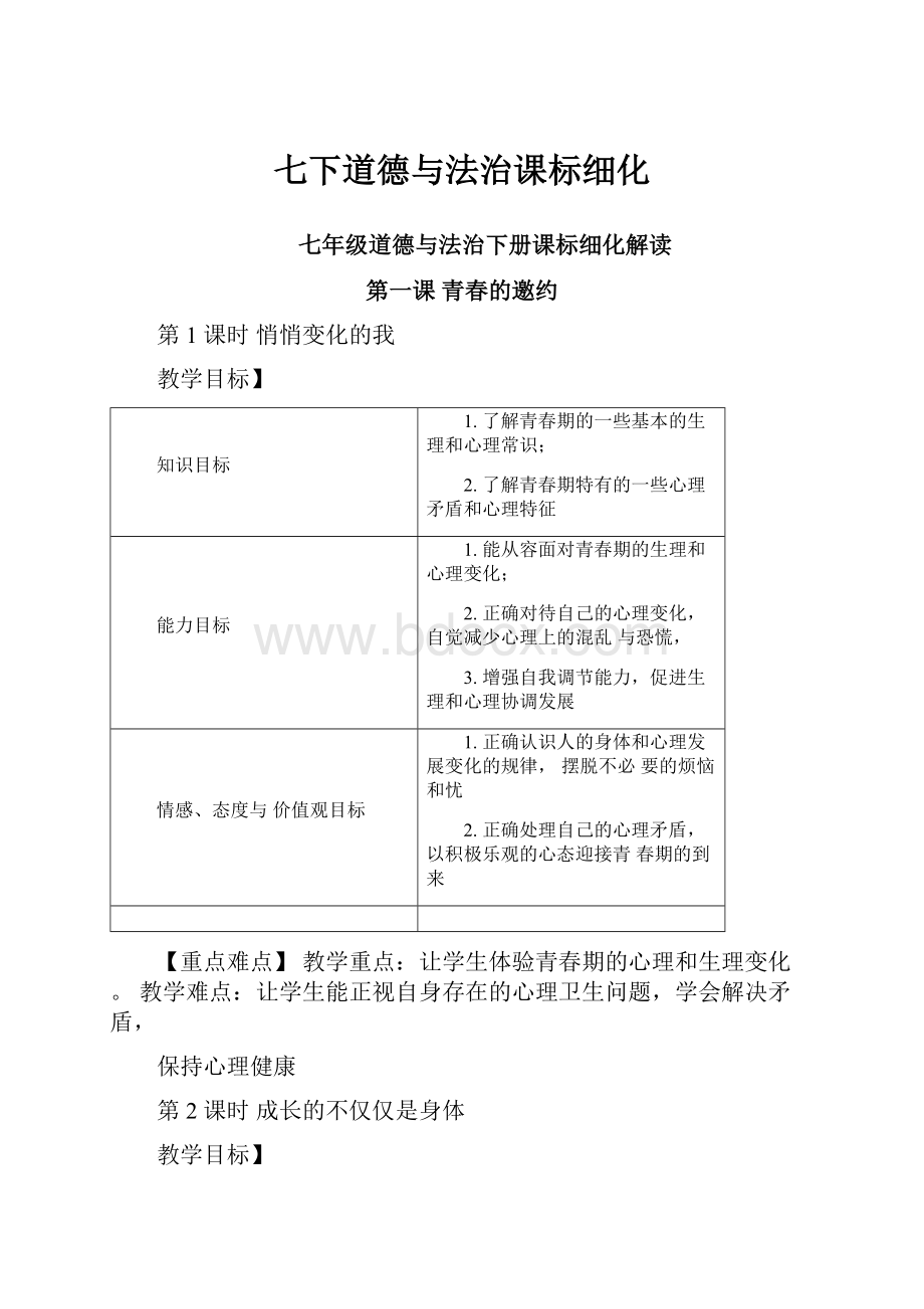 七下道德与法治课标细化.docx_第1页