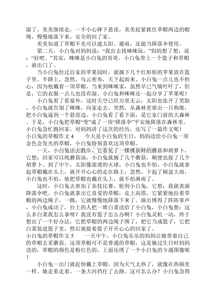 小白兔的草帽作文.docx_第3页