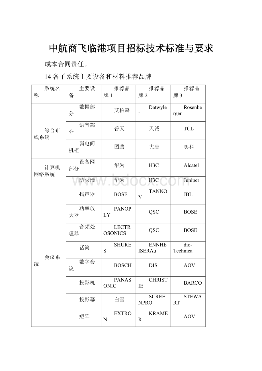 中航商飞临港项目招标技术标准与要求.docx