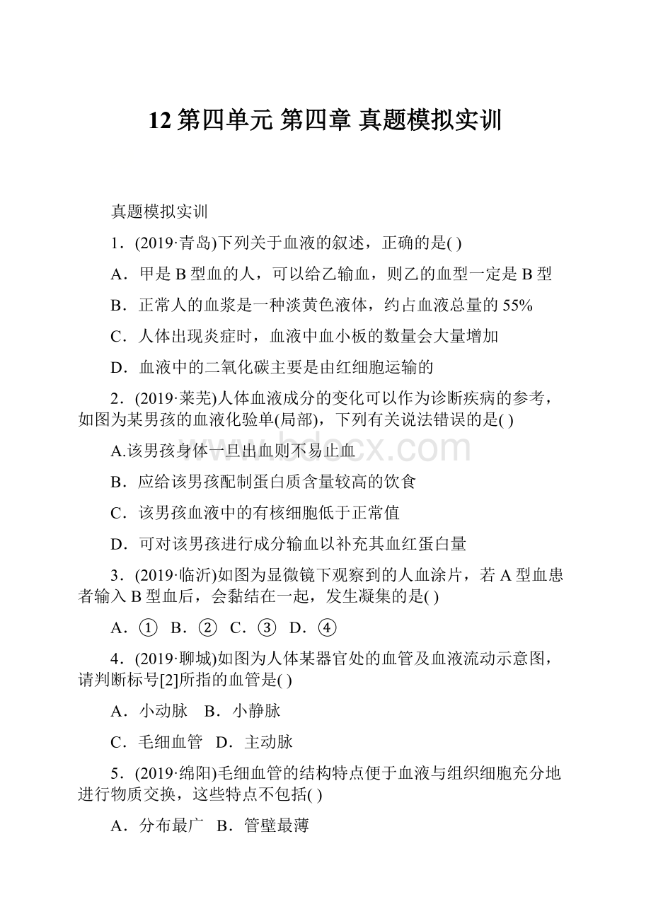 12第四单元 第四章 真题模拟实训.docx