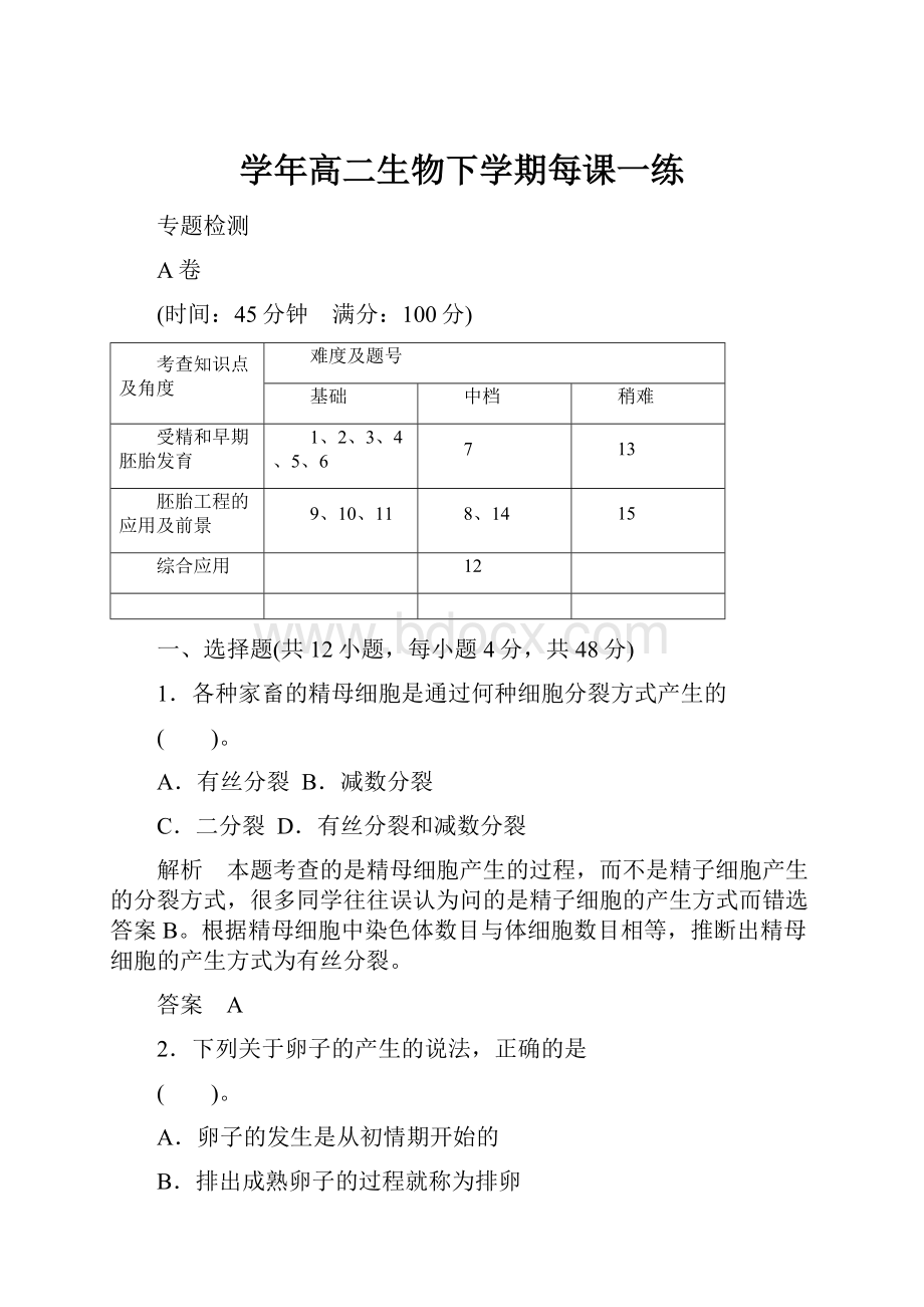 学年高二生物下学期每课一练.docx