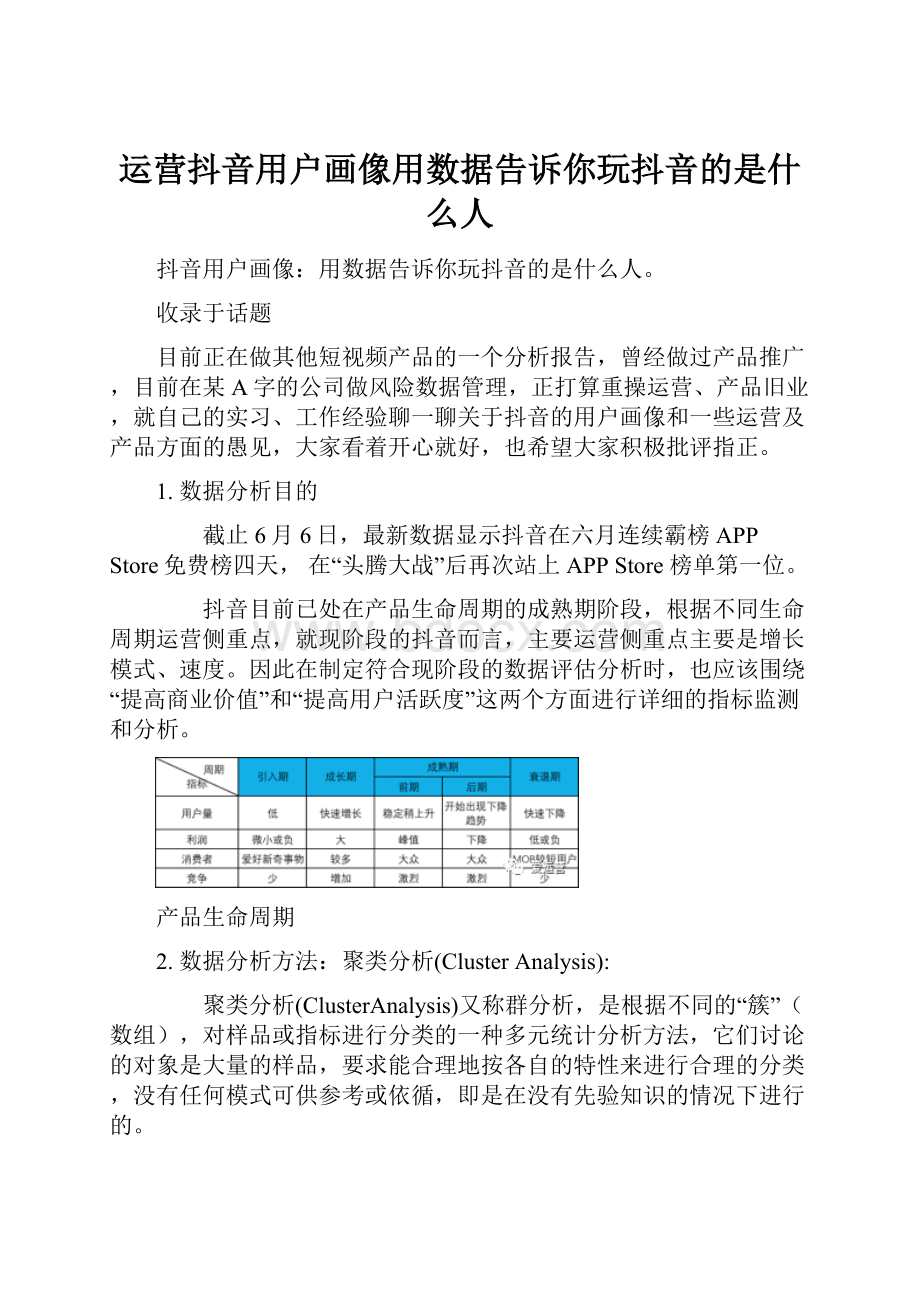 运营抖音用户画像用数据告诉你玩抖音的是什么人.docx