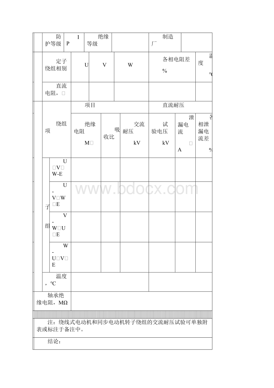 SH T 3543G501电气设备交接试验记录.docx_第2页