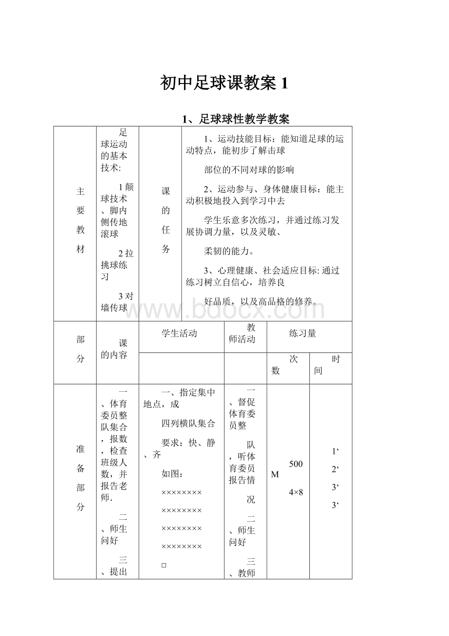 初中足球课教案1.docx