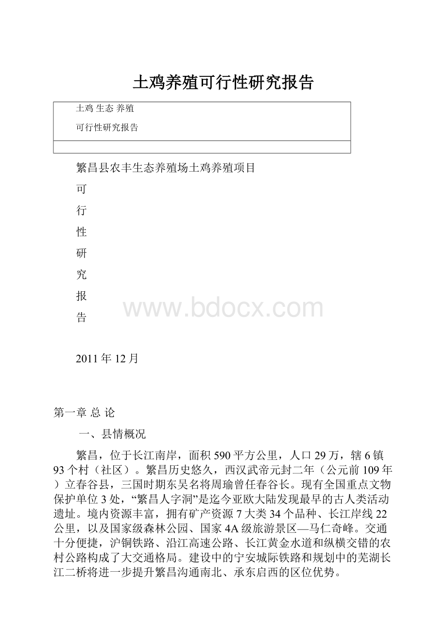 土鸡养殖可行性研究报告.docx_第1页