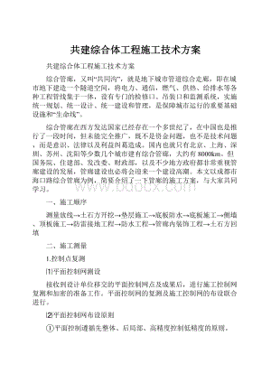 共建综合体工程施工技术方案.docx