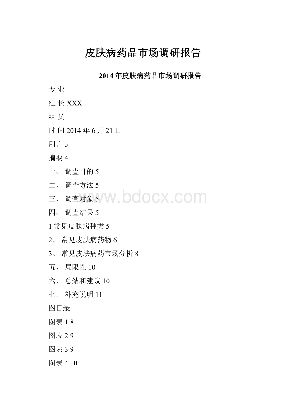 皮肤病药品市场调研报告.docx_第1页