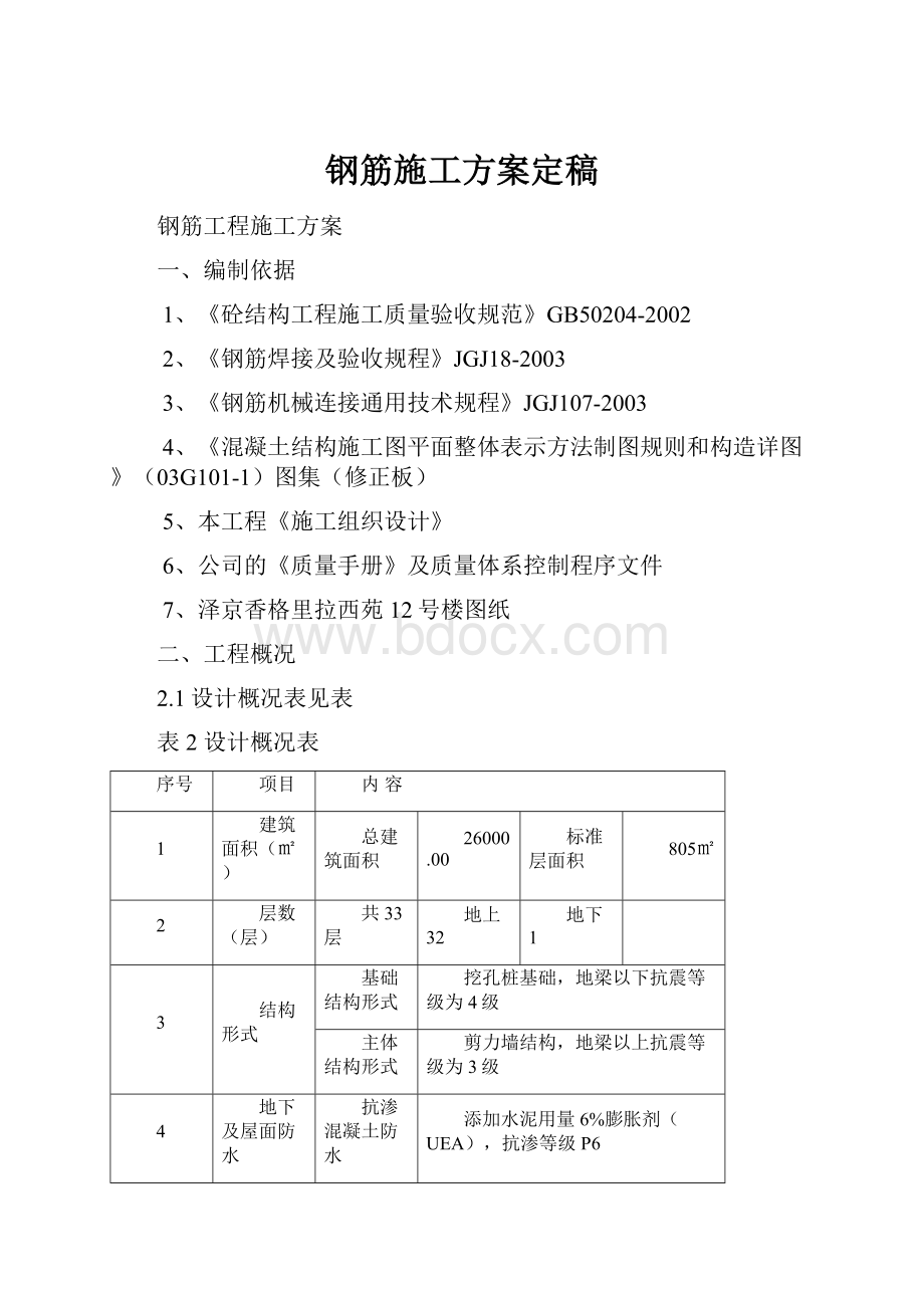 钢筋施工方案定稿.docx