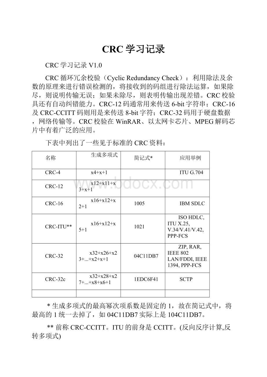 CRC学习记录.docx