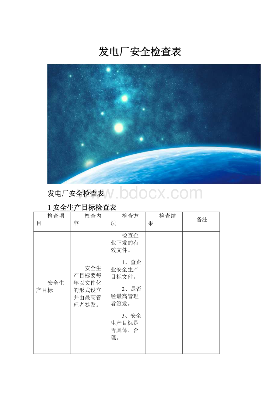 发电厂安全检查表.docx