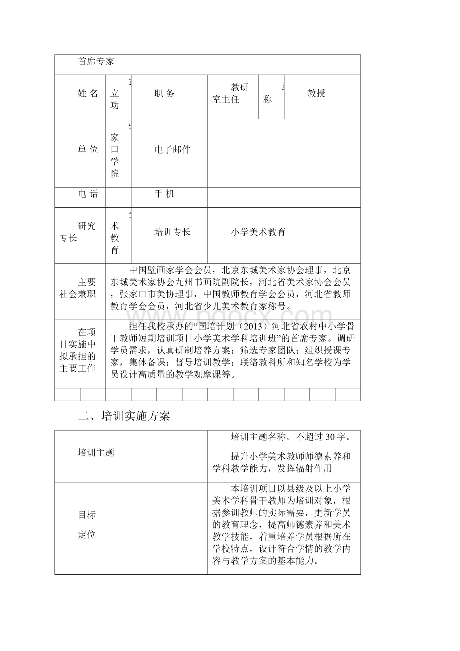 国培计划美术骨干教师培训申报书.docx_第2页