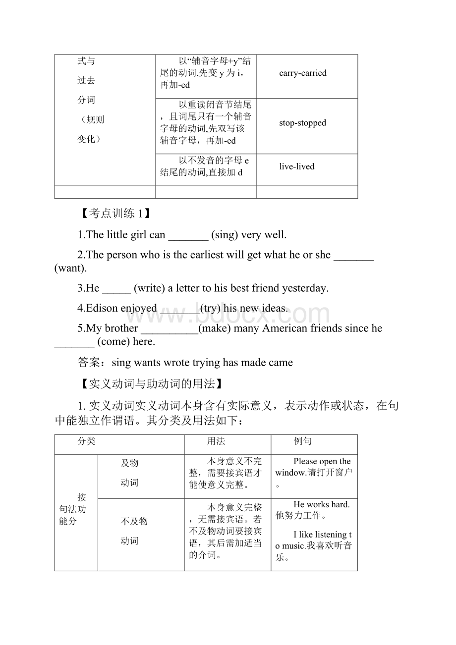 最新推荐外研版英语中考归纳复习专题动词与动词短语.docx_第2页