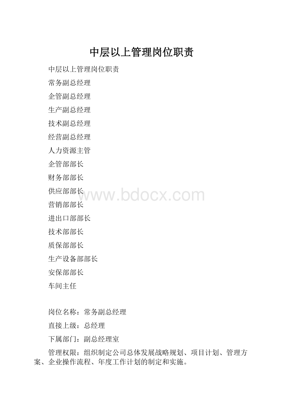 中层以上管理岗位职责.docx