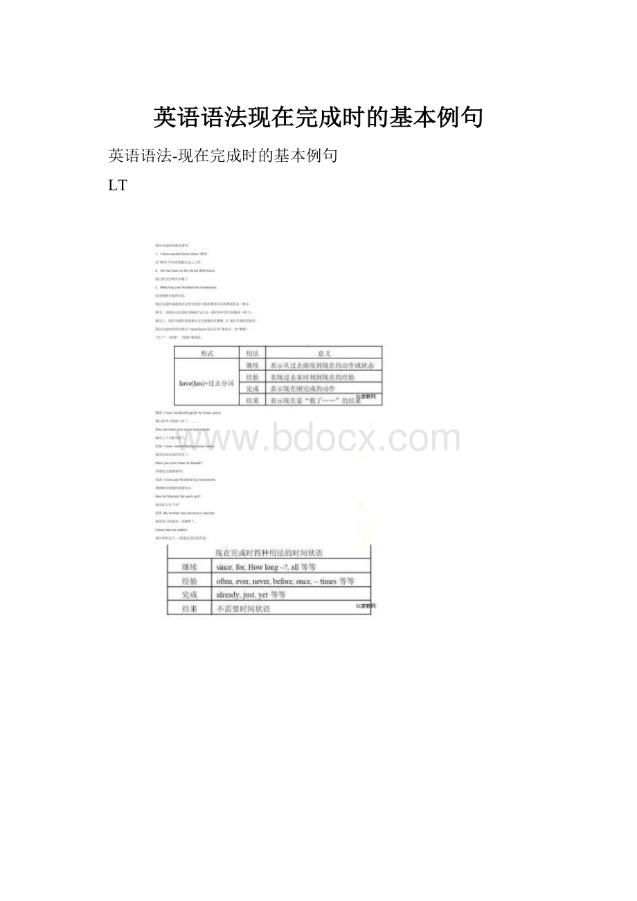 英语语法现在完成时的基本例句.docx_第1页