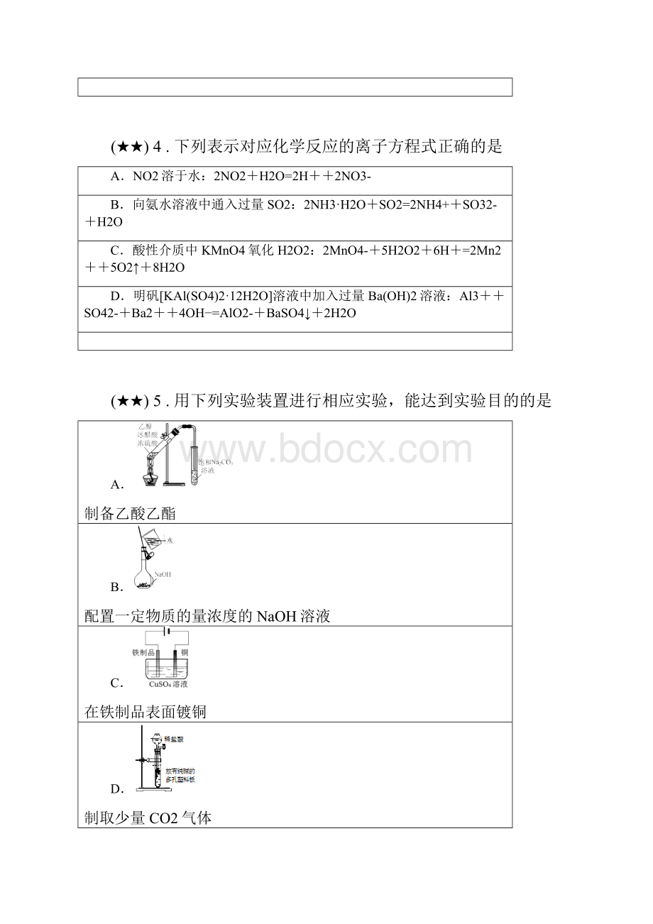 江苏省南通市如皋中学学年高三下学期调研测试化学试题word无答案.docx_第2页