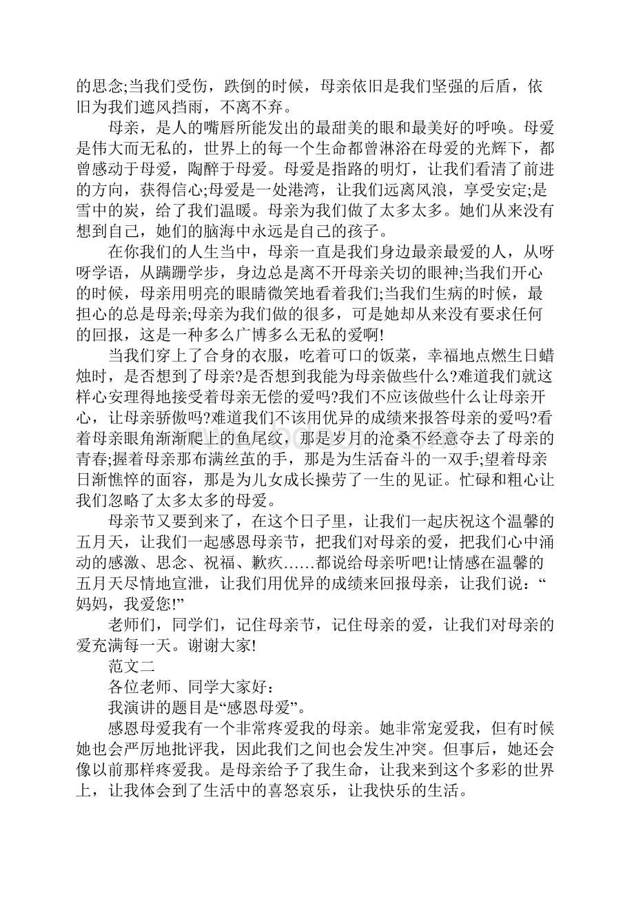 母亲的演讲稿4篇.docx_第2页