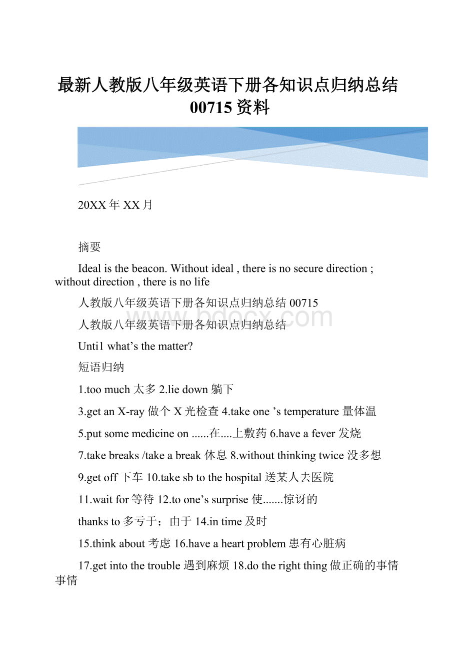 最新人教版八年级英语下册各知识点归纳总结00715资料.docx_第1页