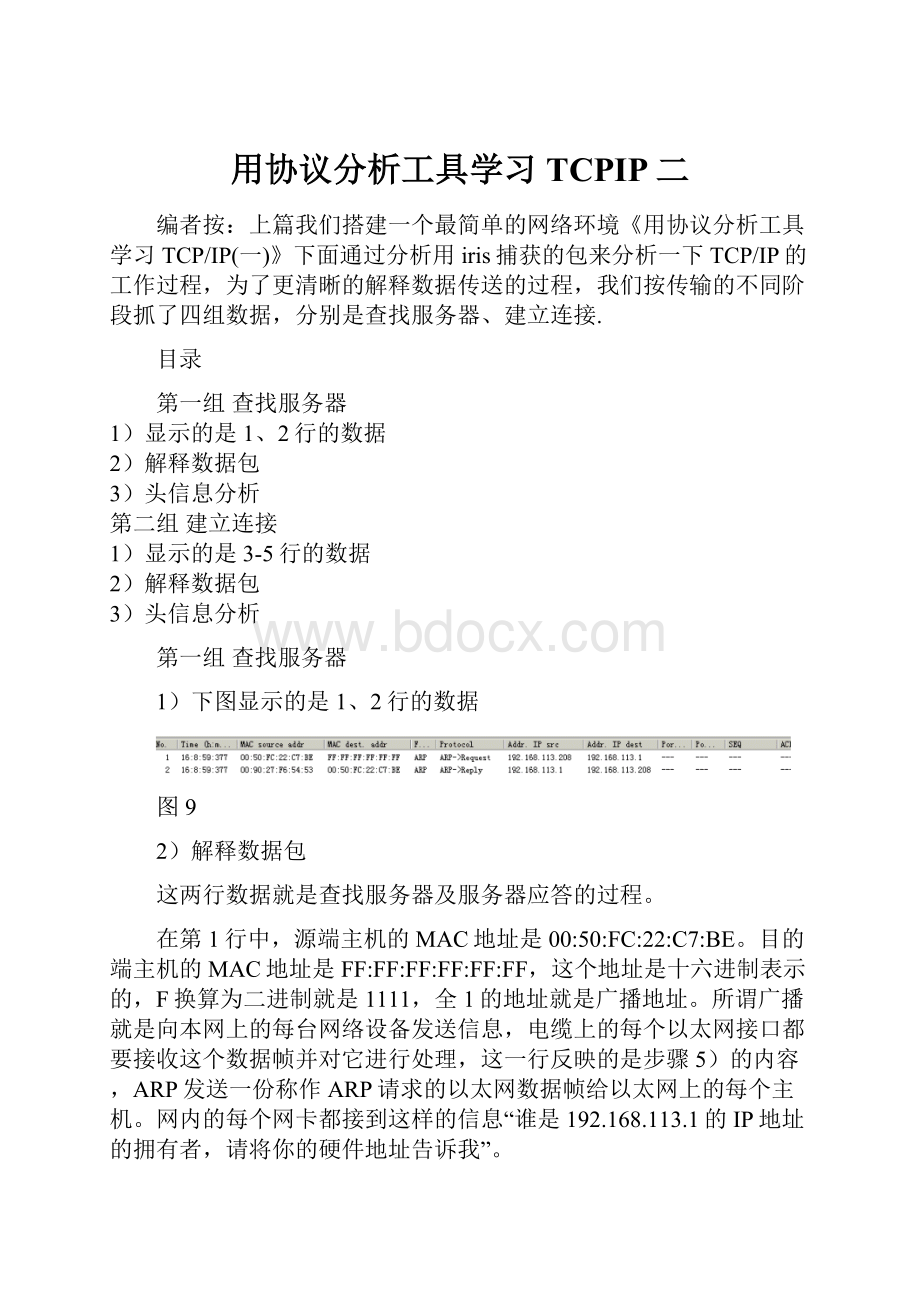 用协议分析工具学习TCPIP二.docx