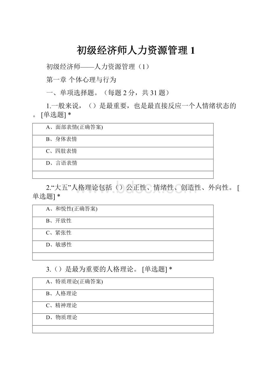 初级经济师人力资源管理1.docx