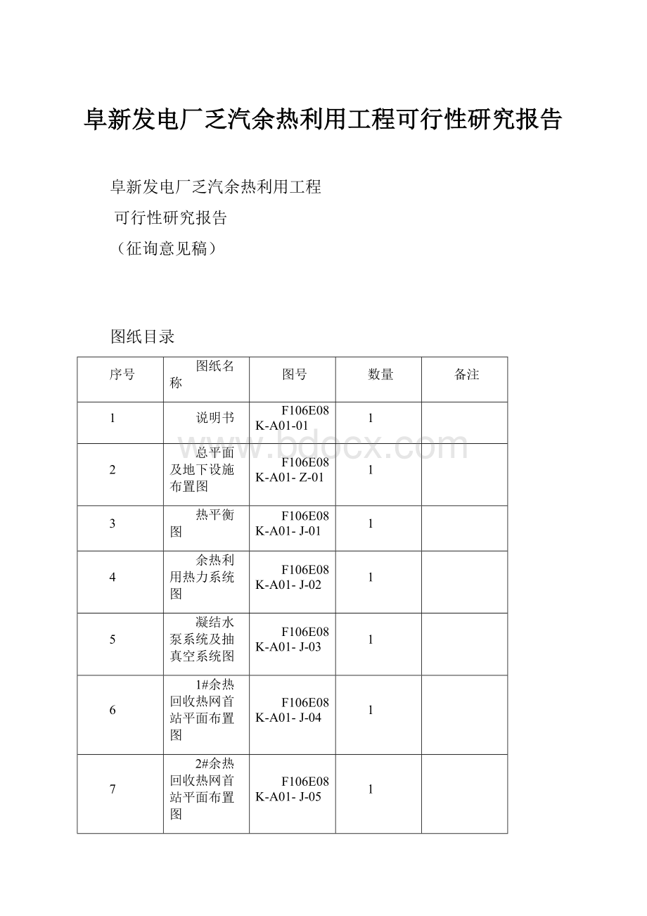 阜新发电厂乏汽余热利用工程可行性研究报告.docx