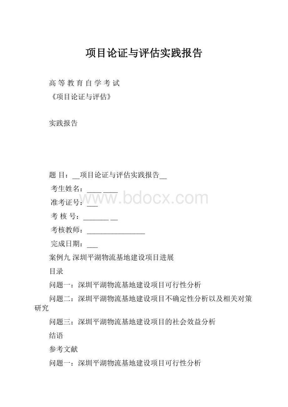 项目论证与评估实践报告.docx