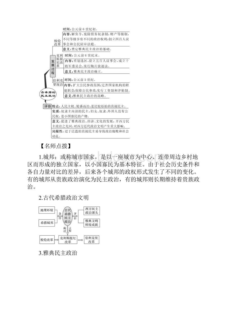 高考历史思维导图一轮复习学案之政治史人教版24古代希腊罗马的政治制度.docx_第3页