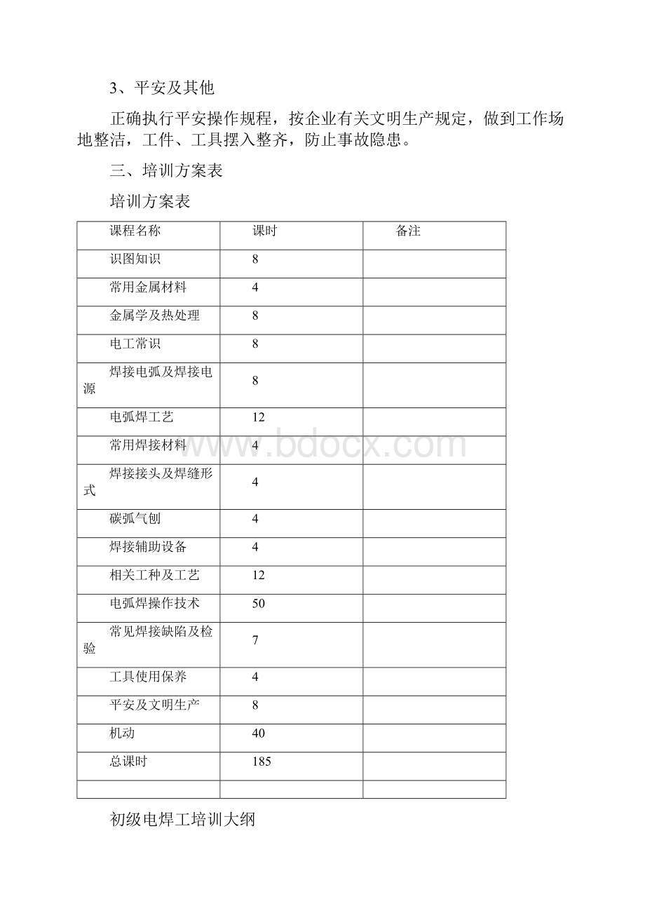 电焊工培训计划和培训大纲.docx_第3页