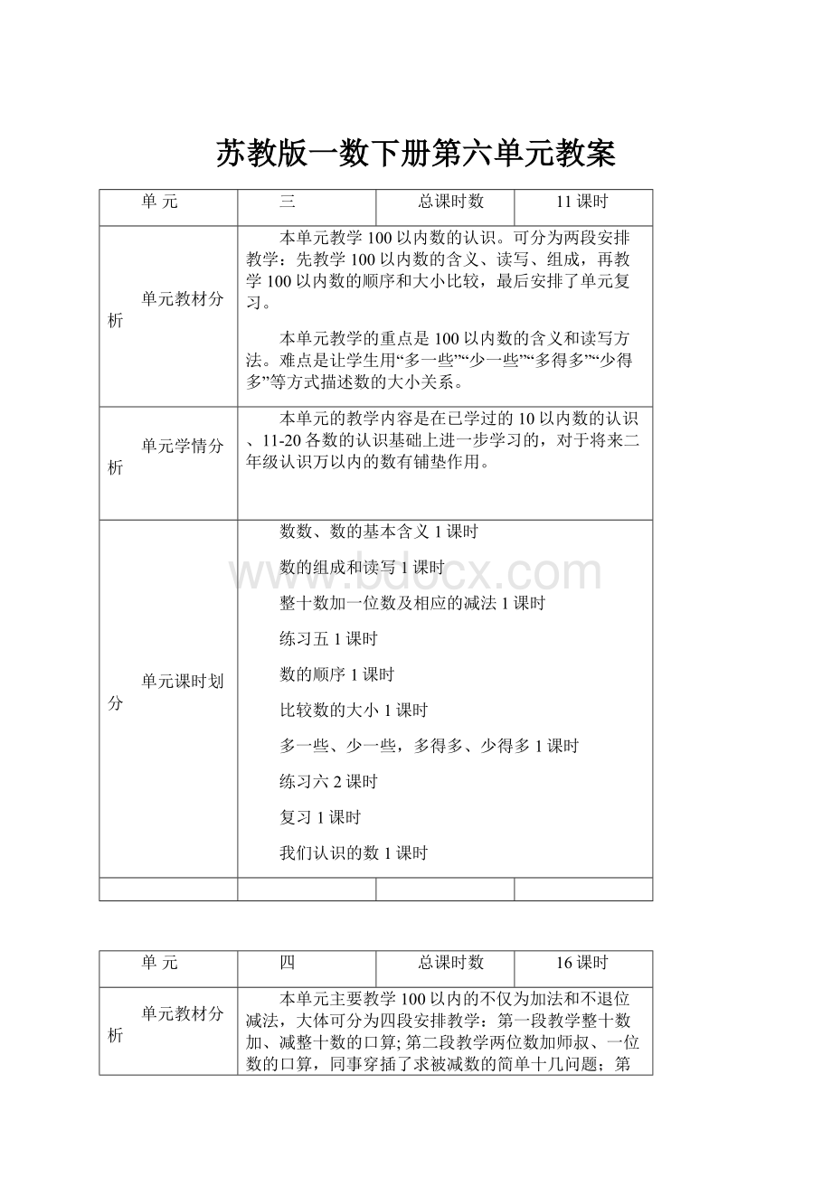 苏教版一数下册第六单元教案.docx_第1页