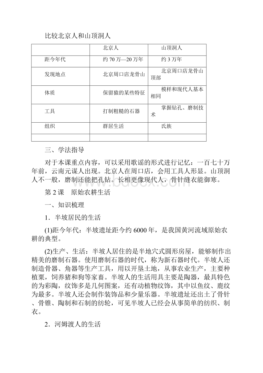 新人教版七年级历史上册第一单元复习总结提纲.docx_第2页