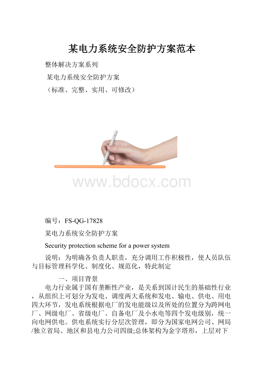 某电力系统安全防护方案范本.docx