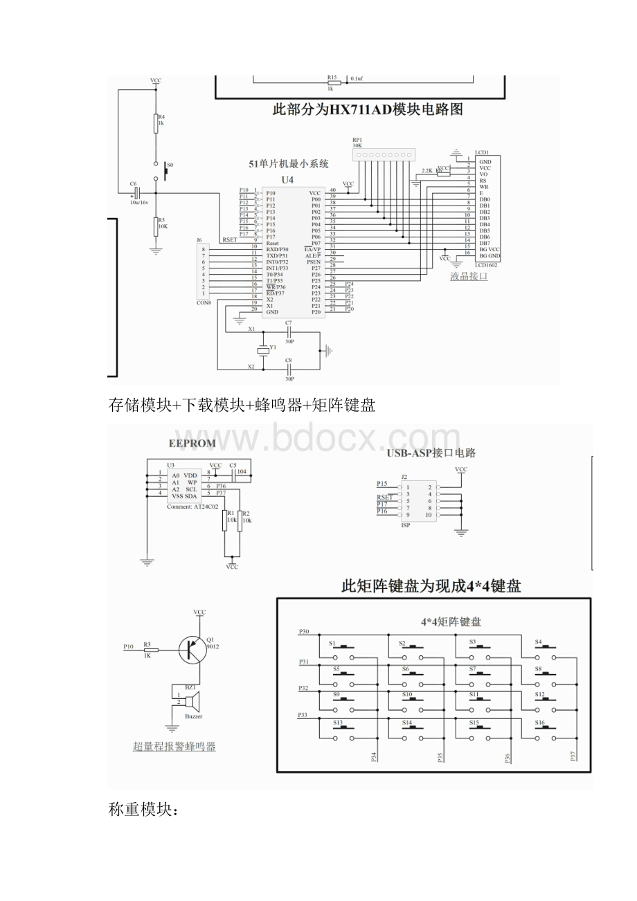 称重压力传感器HX711AD模块电路+程序.docx_第2页