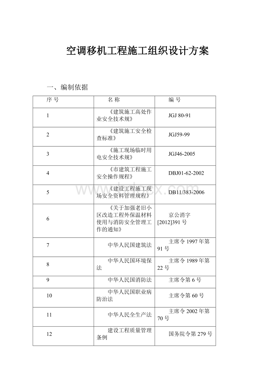 空调移机工程施工组织设计方案.docx