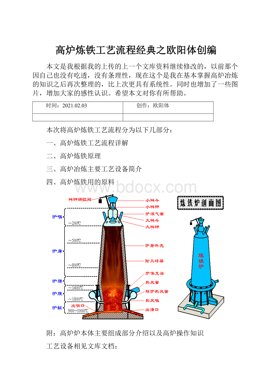 高炉炼铁工艺流程经典之欧阳体创编.docx