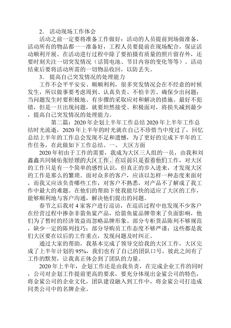 企划个人工作总结精选多篇.docx_第2页