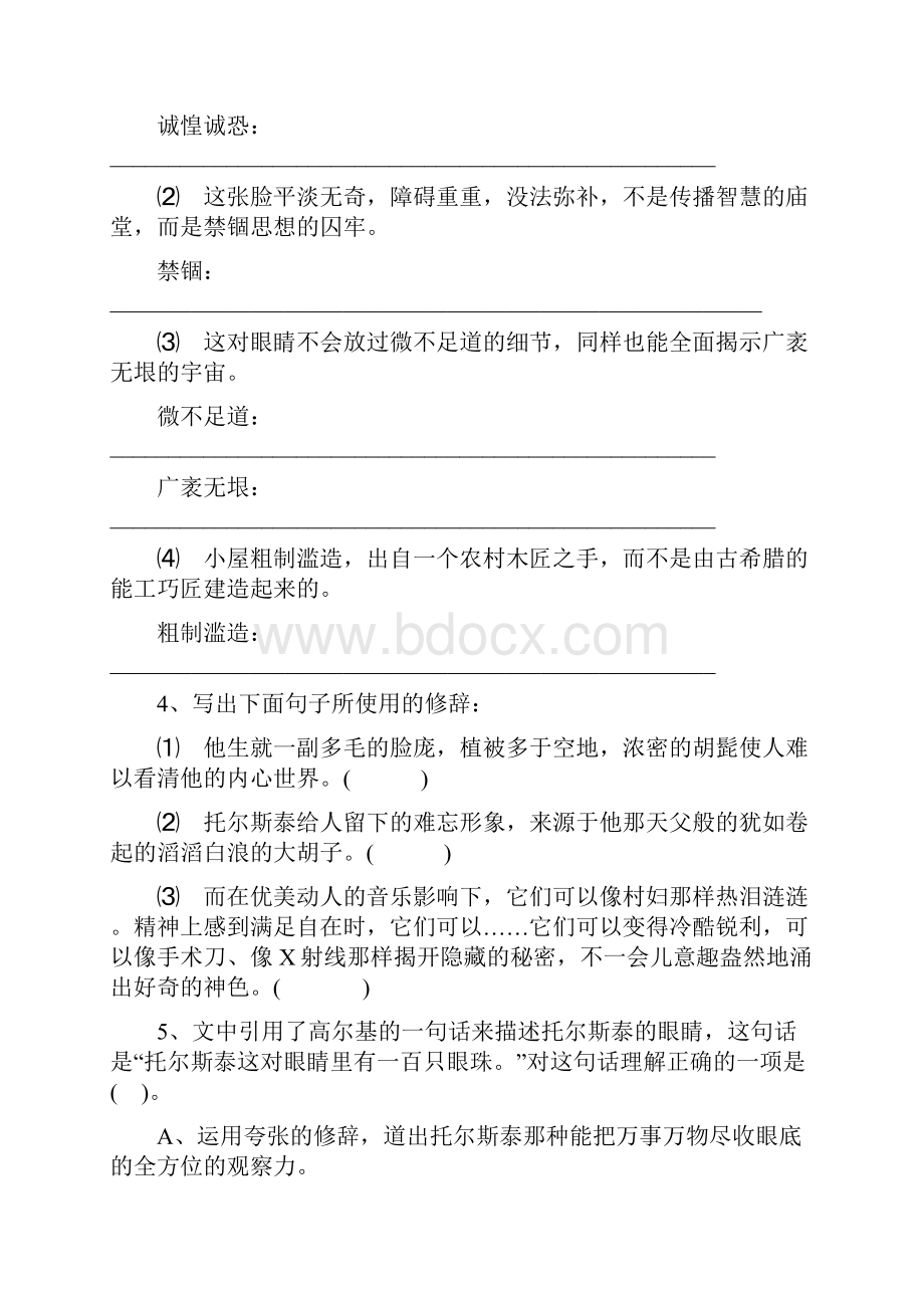 列夫托尔斯泰习题精选及参考复习资料.docx_第3页