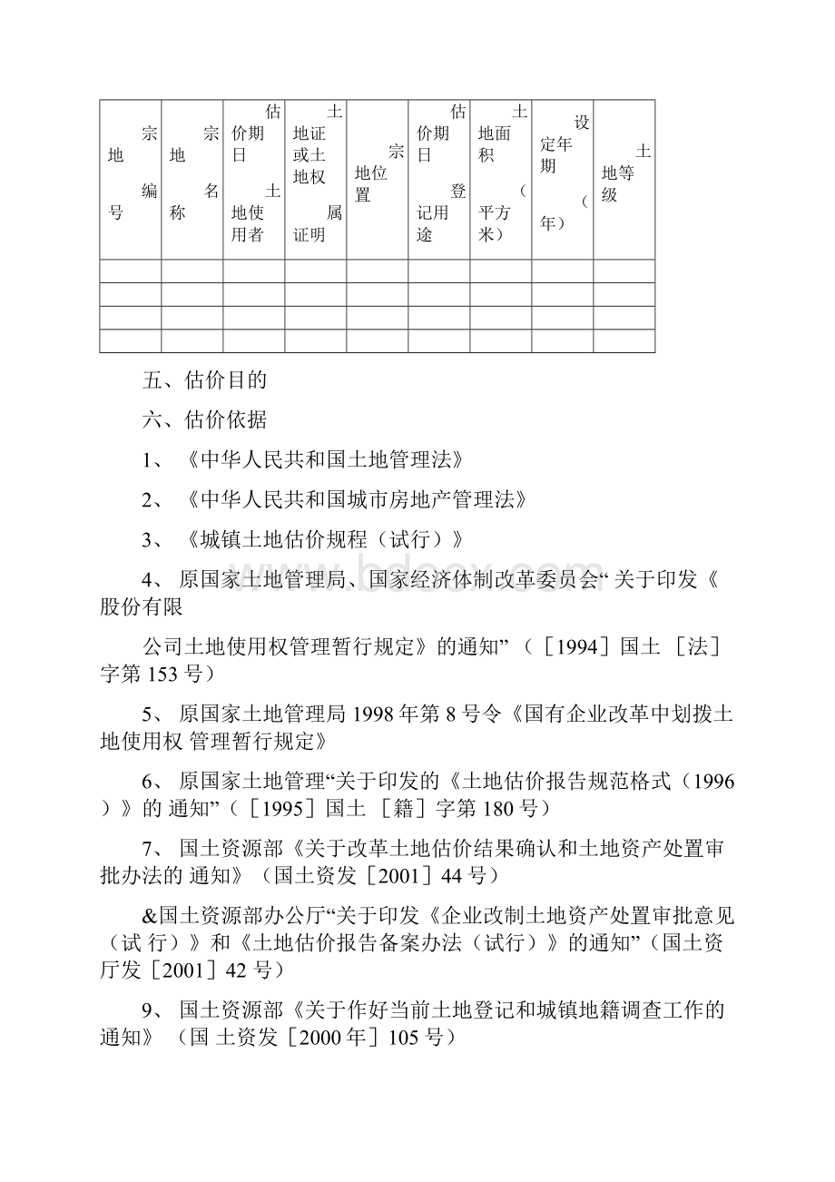 土地估价技术报告格式范本.docx_第2页