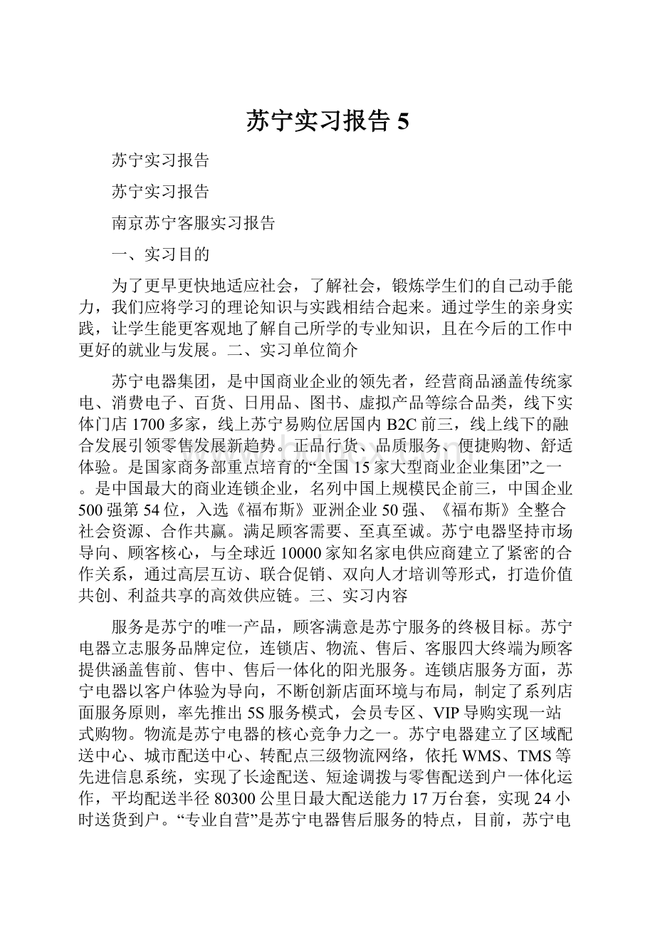 苏宁实习报告5.docx