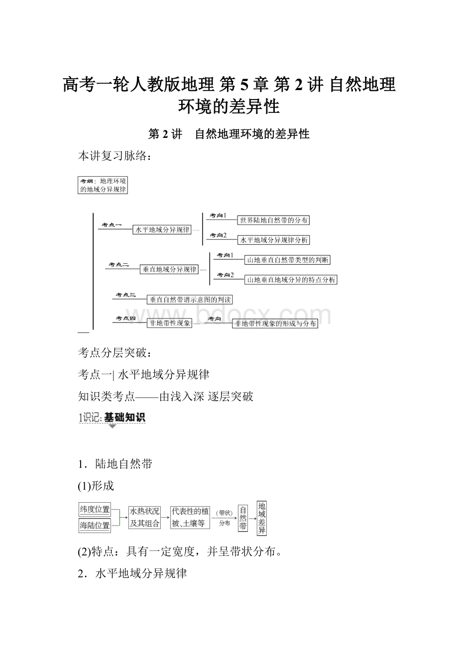 高考一轮人教版地理 第5章 第2讲 自然地理环境的差异性.docx