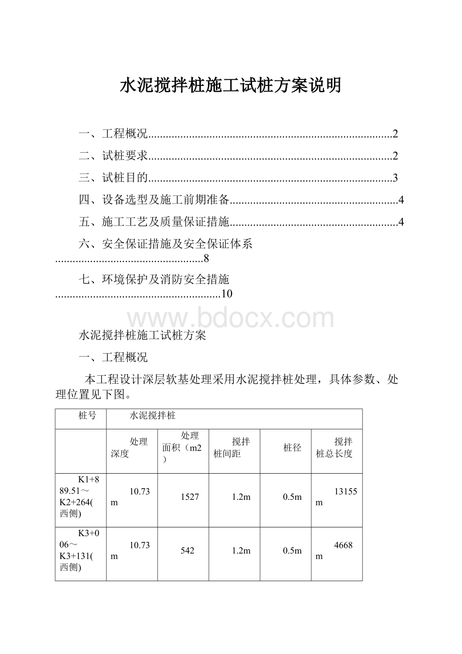 水泥搅拌桩施工试桩方案说明.docx