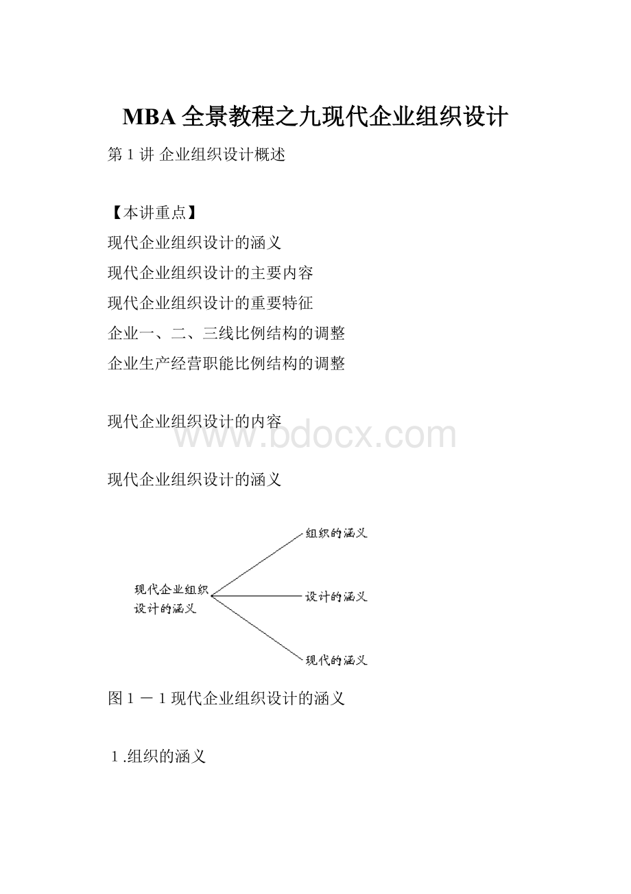 MBA全景教程之九现代企业组织设计.docx