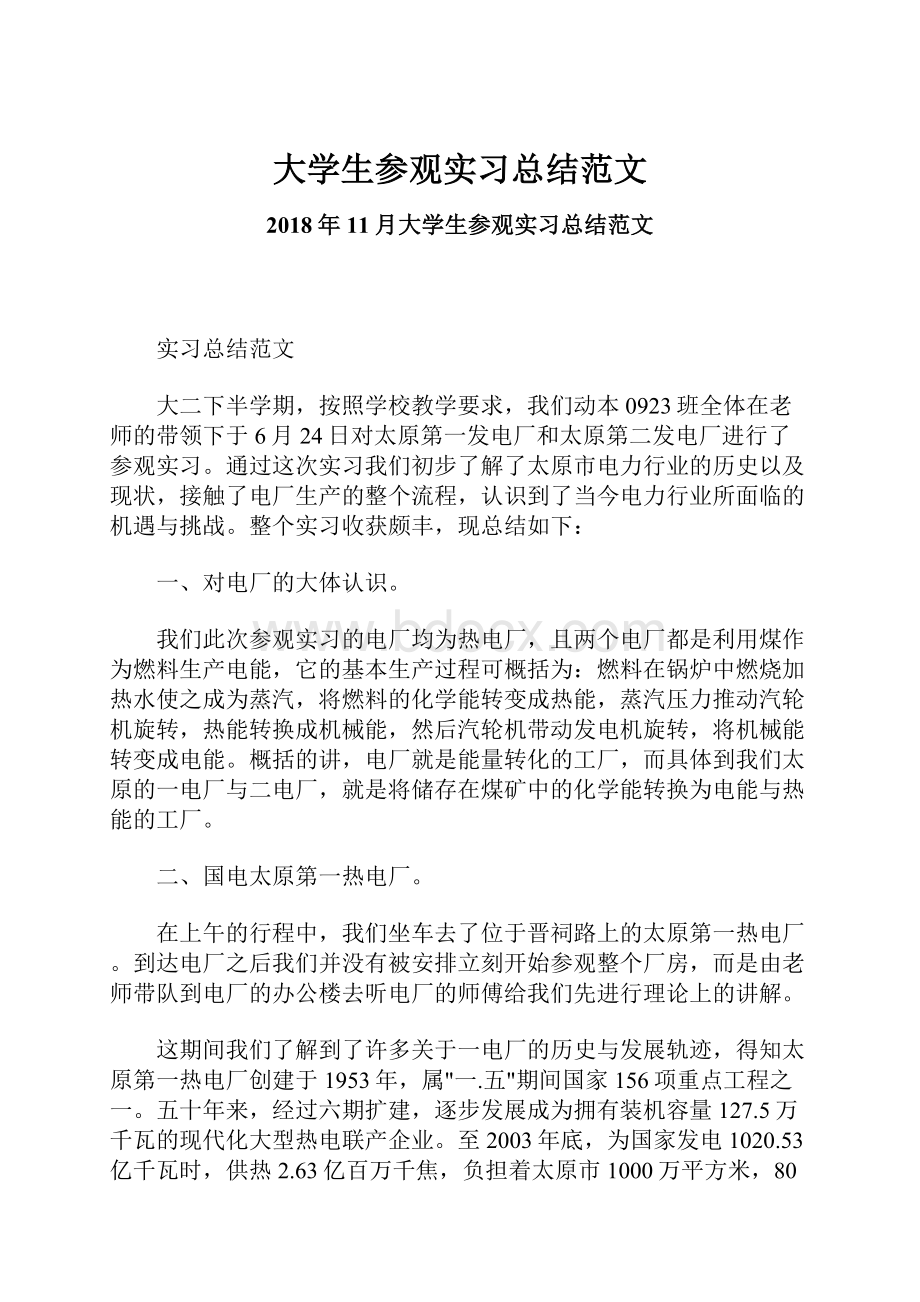 大学生参观实习总结范文.docx