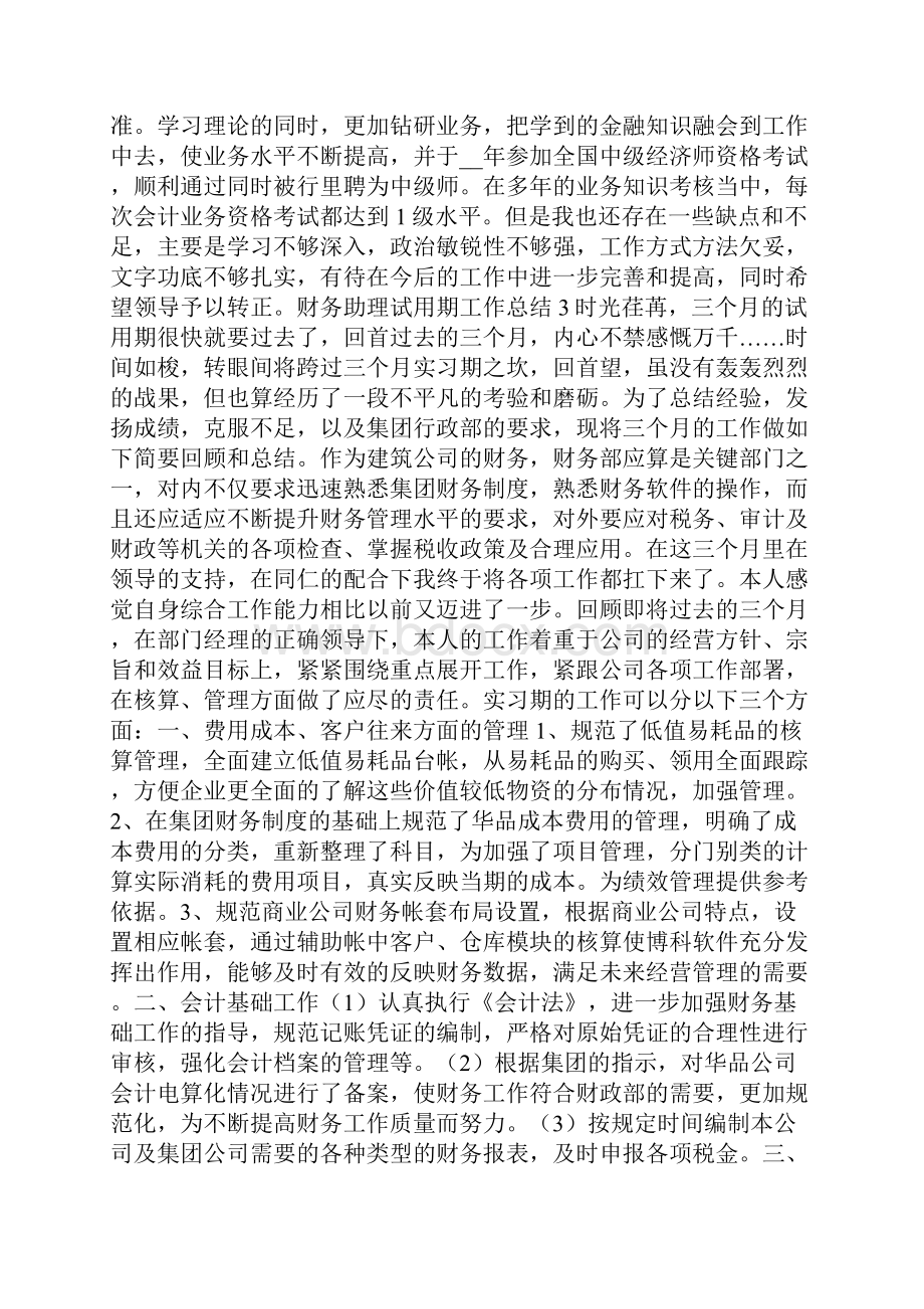 财务助理试用期工作总结.docx_第3页