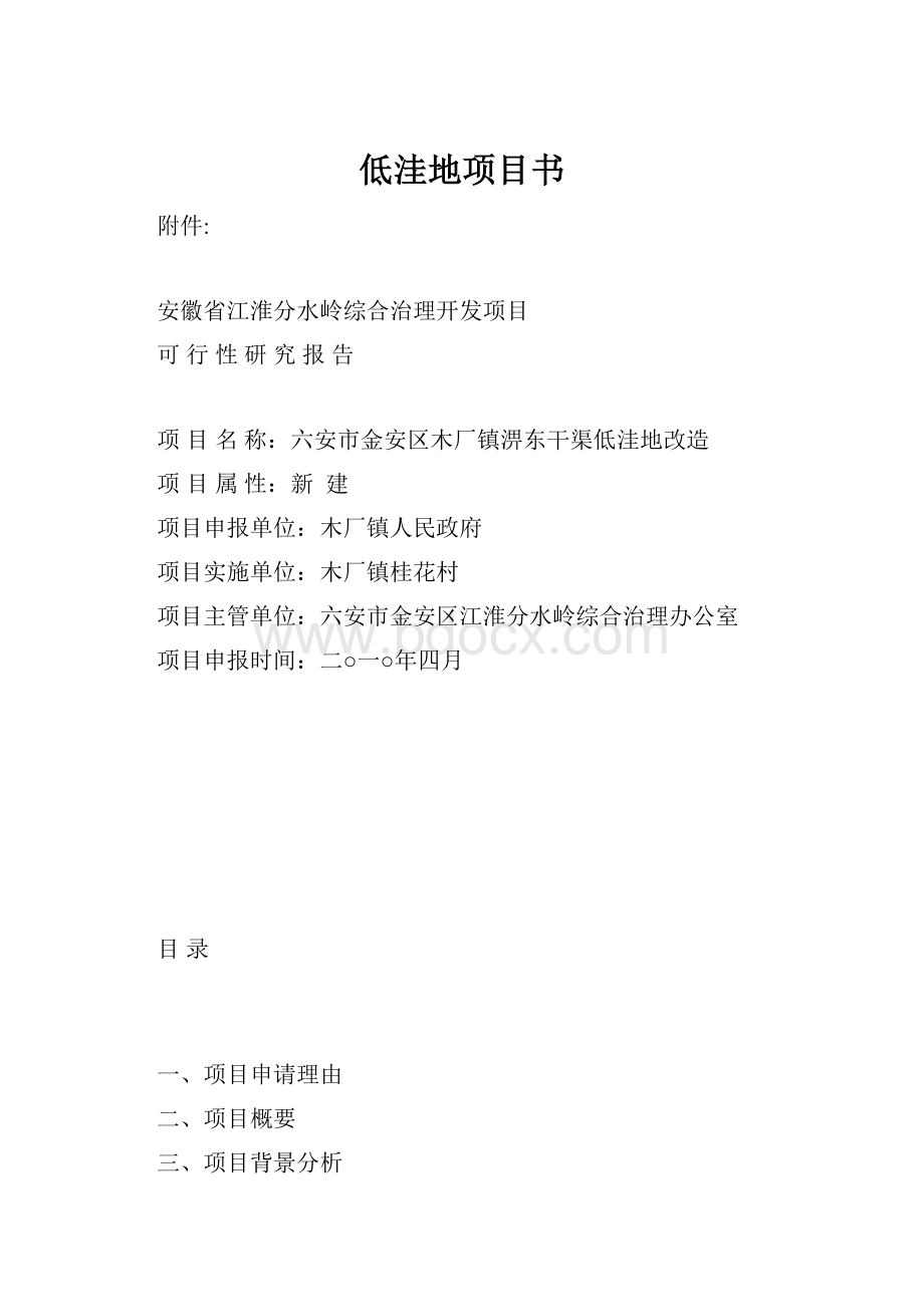 低洼地项目书.docx