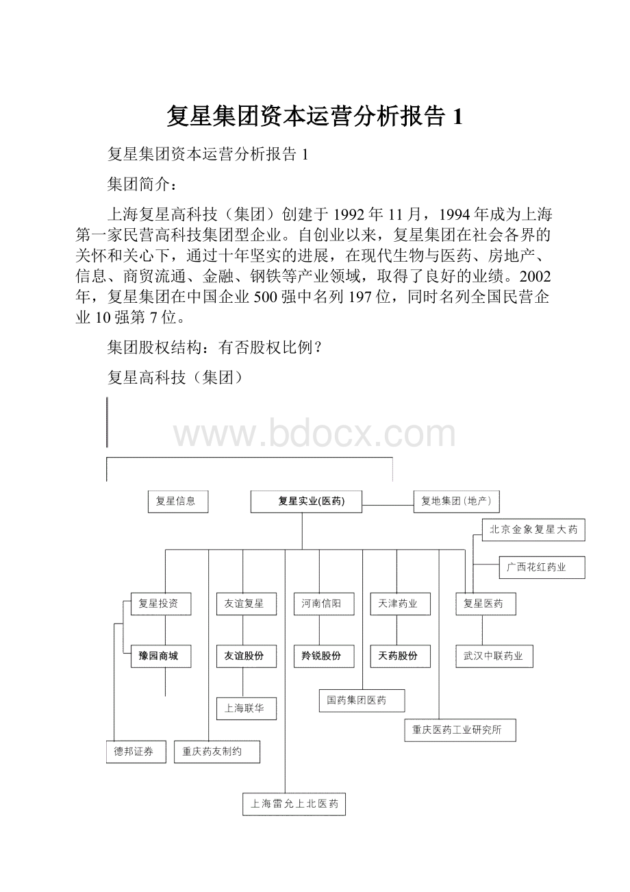 复星集团资本运营分析报告1.docx