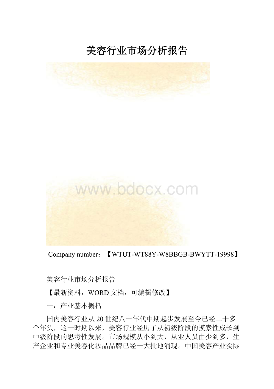 美容行业市场分析报告.docx