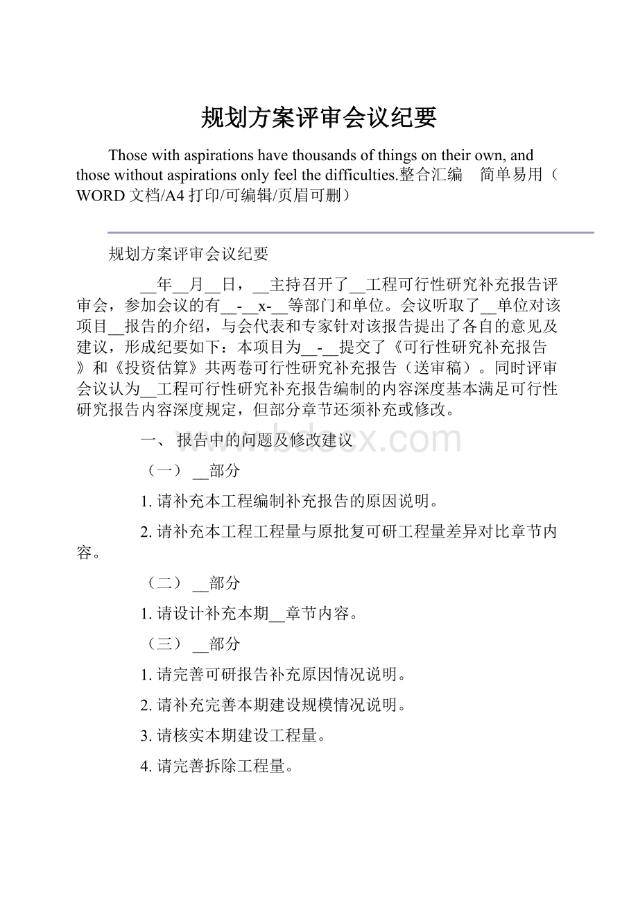 规划方案评审会议纪要.docx_第1页